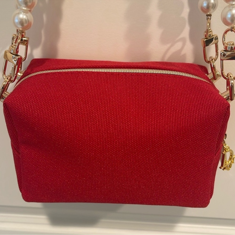 Christian Dior red canvas cosmetics bag to shoulder bag - Picture 10 of 16